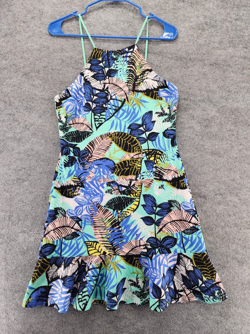 Jealous Tomato Dress Womens Large Sleeveless Blue Floral